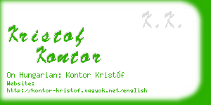 kristof kontor business card